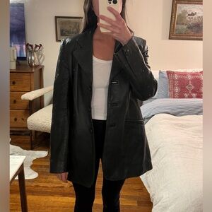 Workshop Dark Gree Leather Jacket